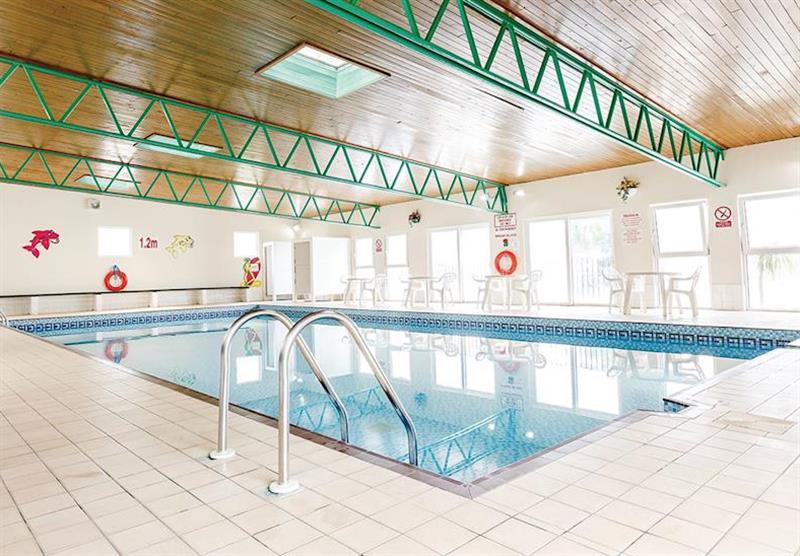 Indoor heated pool at Brixham Holiday Park in Devon, South West of England