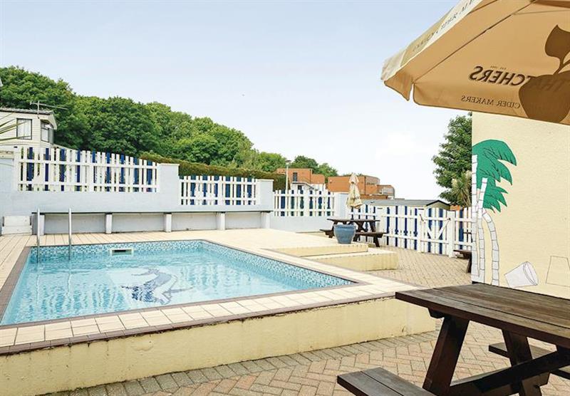 Outdoor heated toddler’s pool at Brixham Holiday Park in Devon, South West of England