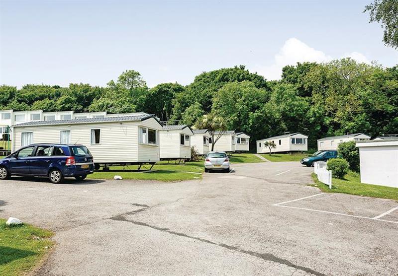 The park setting at Brixham Holiday Park in Devon, South West of England