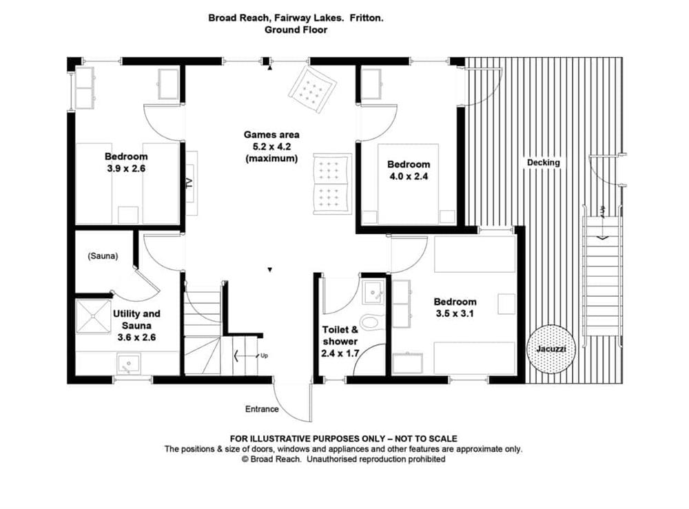 Floor plan at Broad Reach in Fritton, near Great Yarmouth, Norfolk