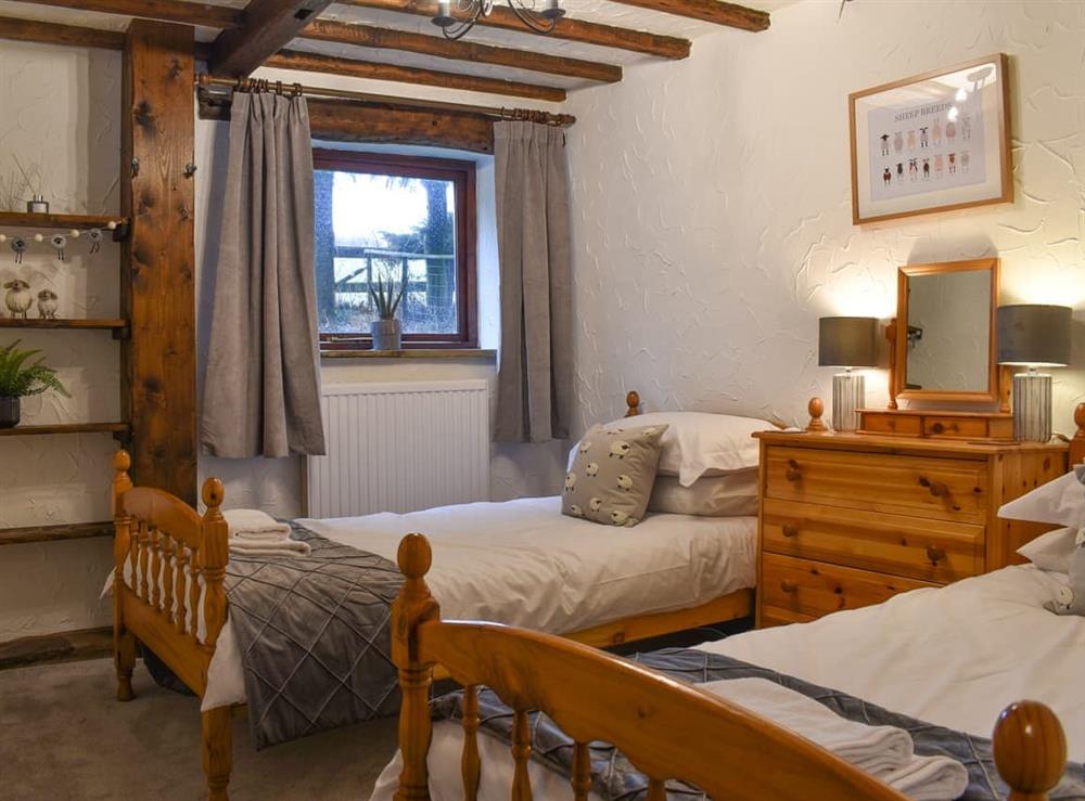 Twin bedroom at Broadcarr Barn in Kettleshulme, Derbyshire