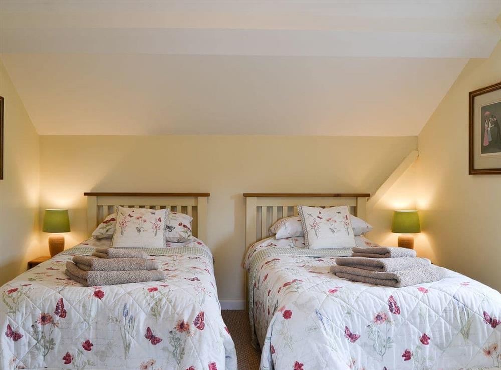 Inviting twin bedded room at Broadoak Barn in Ellesmere, Shropshire