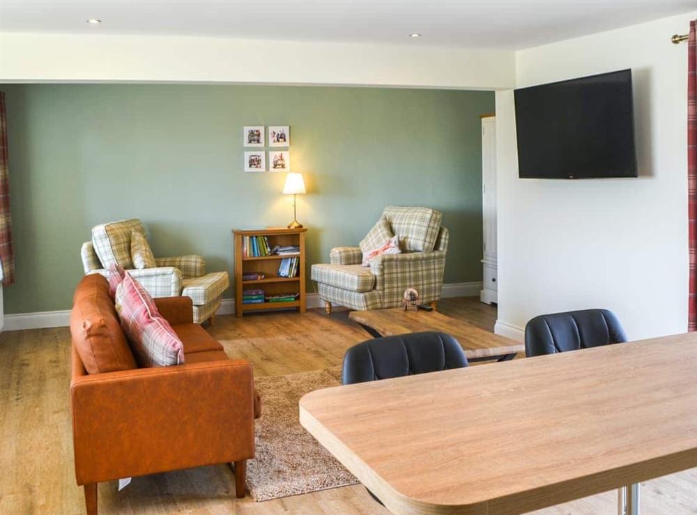Open plan living space at Brocks Retreat in Felton, Northumberland