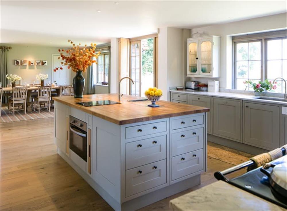 Kitchen/diner at Brockwood Farmhouse in West Meon, England