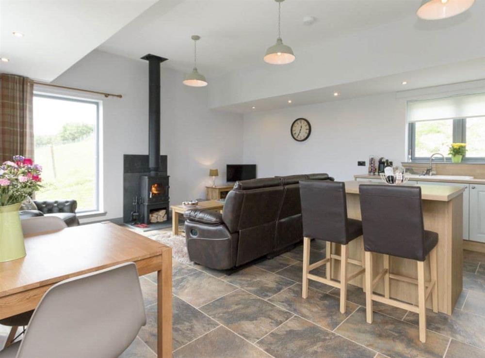 Stylish dining, kitchen and living area at Quiraing, 