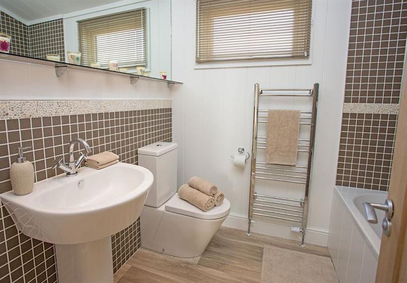 Bathroom in a Country Lodge Four VIP Platinum at Brokerswood Holiday Park in Southwick, Wiltshire