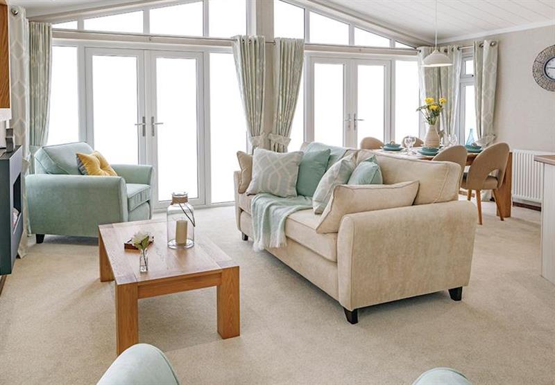 Inside a typical Country Lodge Four VIP Platinum at Brokerswood Holiday Park in Southwick, Wiltshire