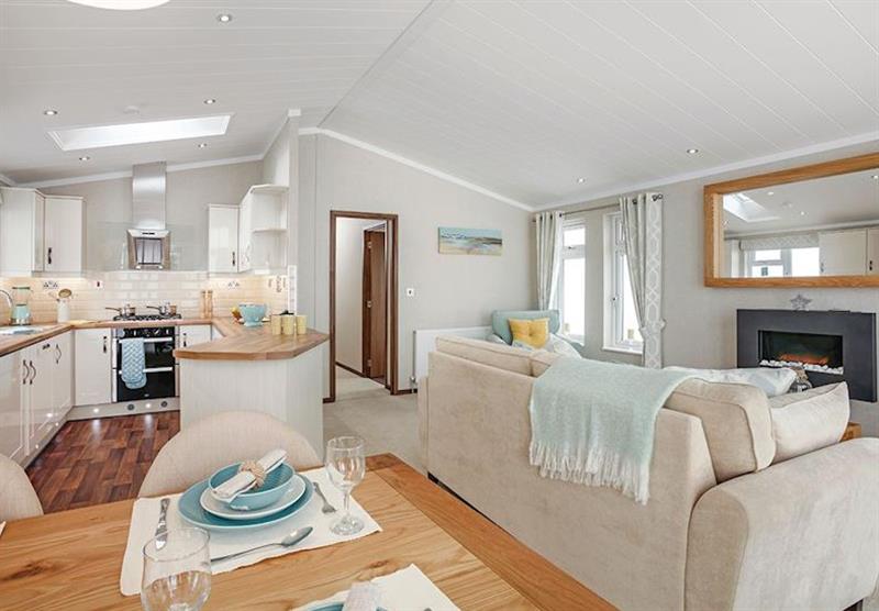 Inside al Country Lodge Four VIP Platinum at Brokerswood Holiday Park in Southwick, Wiltshire