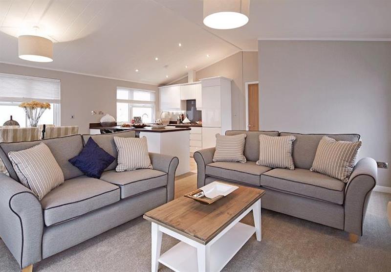 Inside Country Lodge Six VIP Platinum at Brokerswood Holiday Park in Southwick, Wiltshire