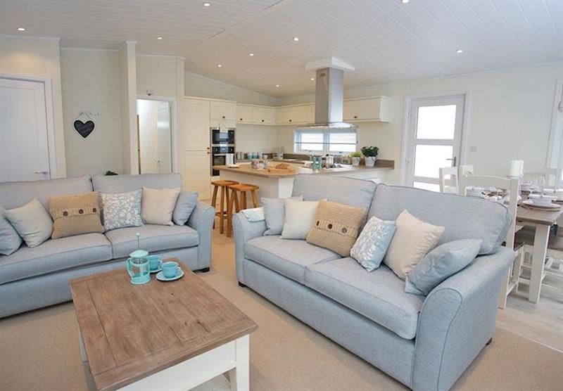 Inside the Country Lodge Four VIP Platinum at Brokerswood Holiday Park in Southwick, Wiltshire