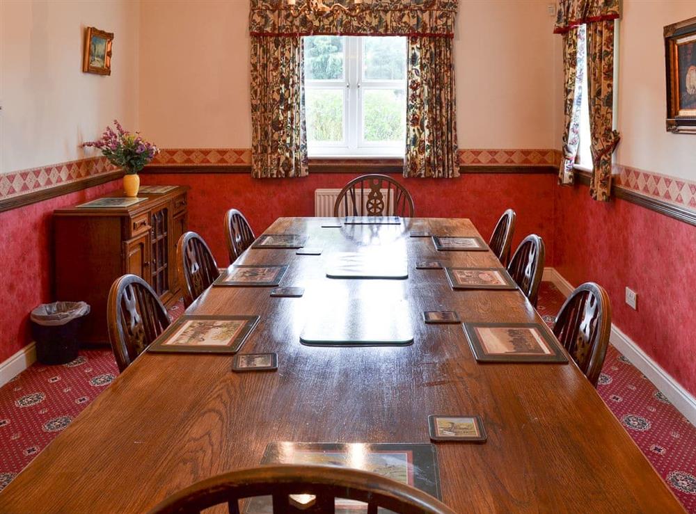 Elegant dining room at Brompton Lodge in Potter Brompton, Scarborough, N. Yorks., North Yorkshire