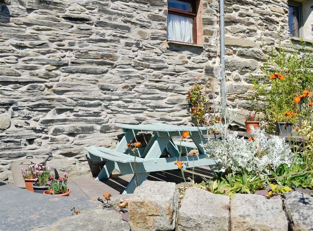 Delightful raised patio area at Bron Elan in Dolwyddelan, near Betws-y-Coed, Gwynedd
