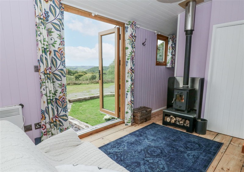 Relax in the living area at Brondel Luxury Shepherds Hut, Aberystwyth