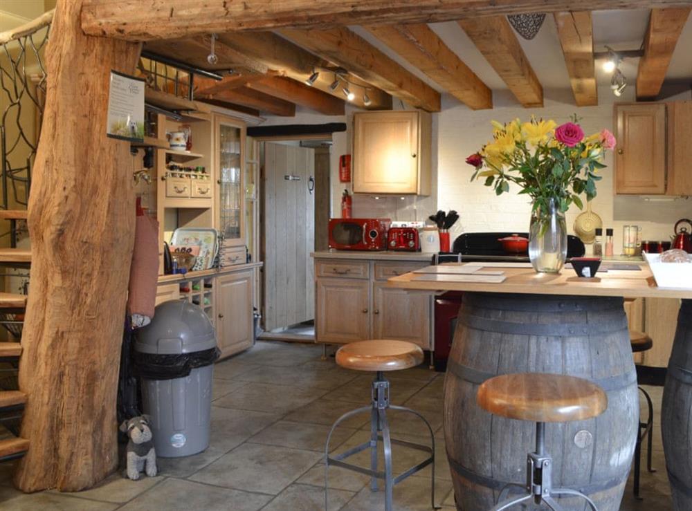 Kitchen with breakfast area at Meadow Barn, 