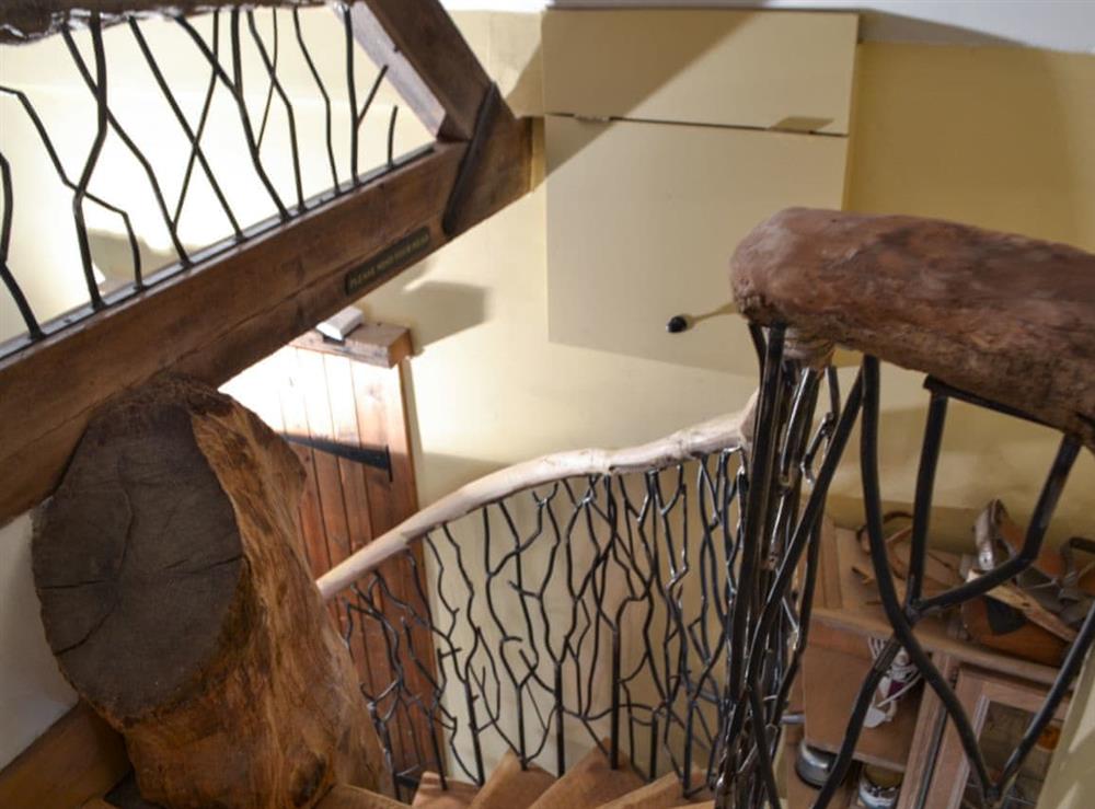 Unique spiral staircase at Meadow Barn, 