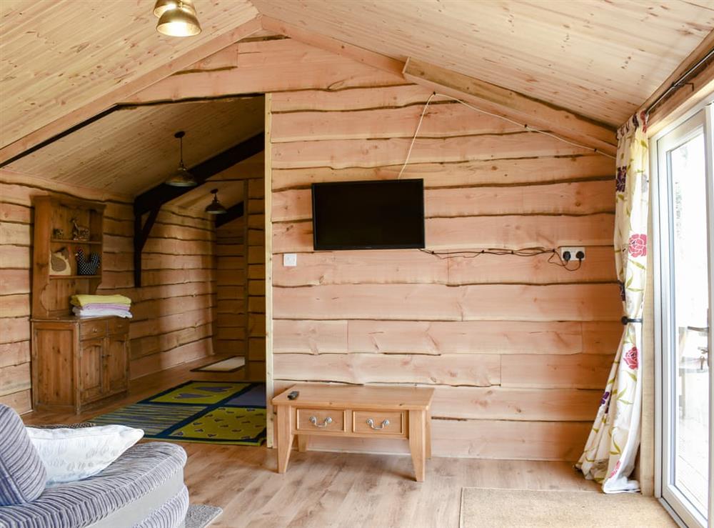 Living area at Brook Barn Farm Cabin in Liskeard, Cornwall