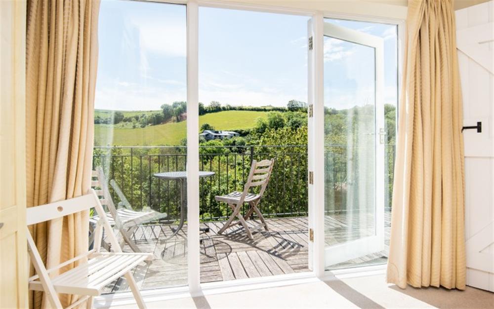 Views from the master bedroom  at Brook Cottage in Bantham