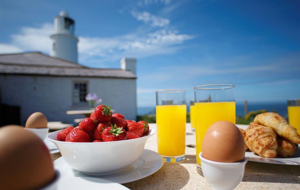 Enjoy dining al fresco in the warmer months at Brook Cottage (Cornwall), Trevose Head Lighthouse