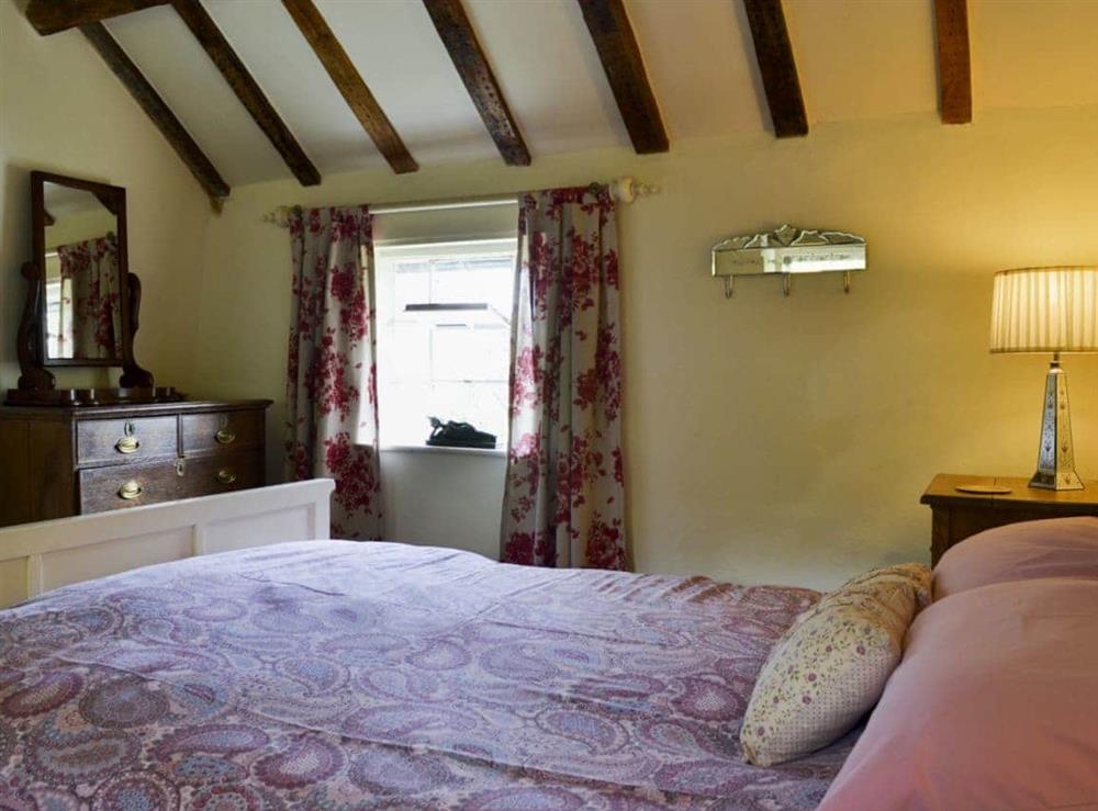 Beamed double bedroom at Brook Cottage in Eardisley, Herefordshire., Great Britain