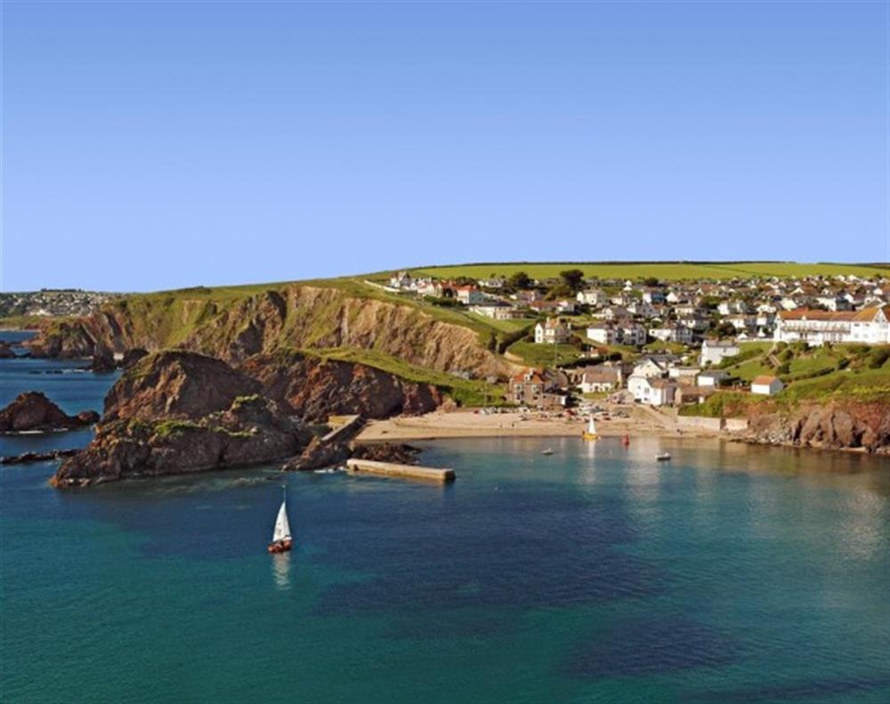 Overall view of Hope Cove at Brook Cottage in Hope Cove