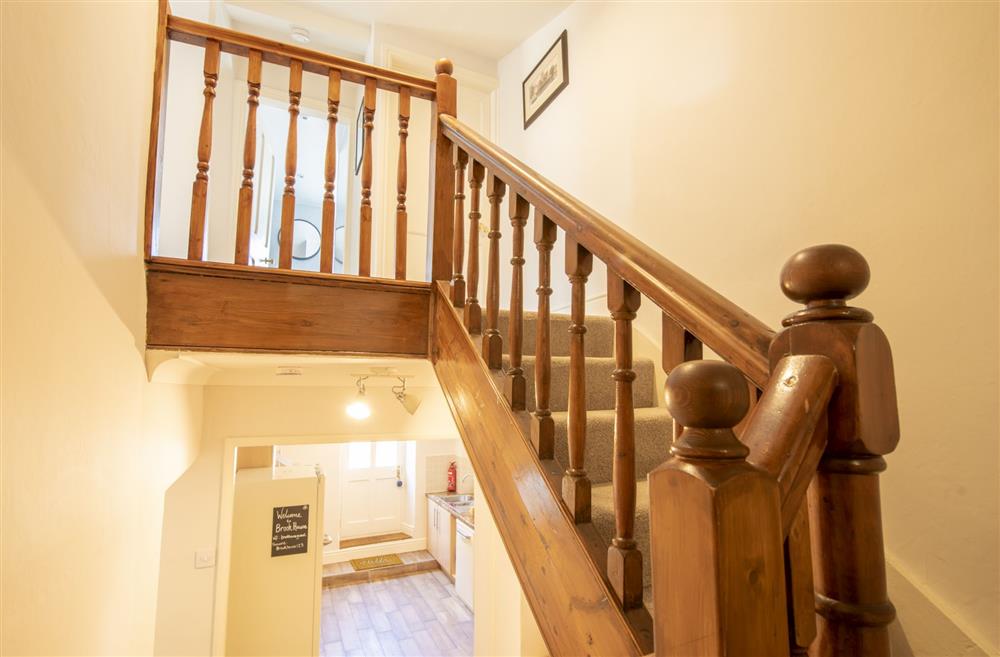 Staircase leading to the first floor at Brook House, Askrigg, North Yorkshire