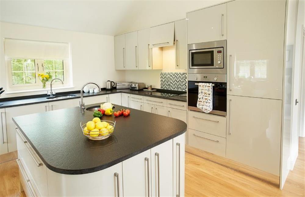 Open plan kitchen/dining/sitting area at Brook Lodge, Colne Valley