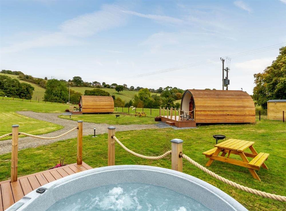 Hot tub (photo 2) at Brook Valley Glamping-Elm in Llanfair Caereinion, Powys