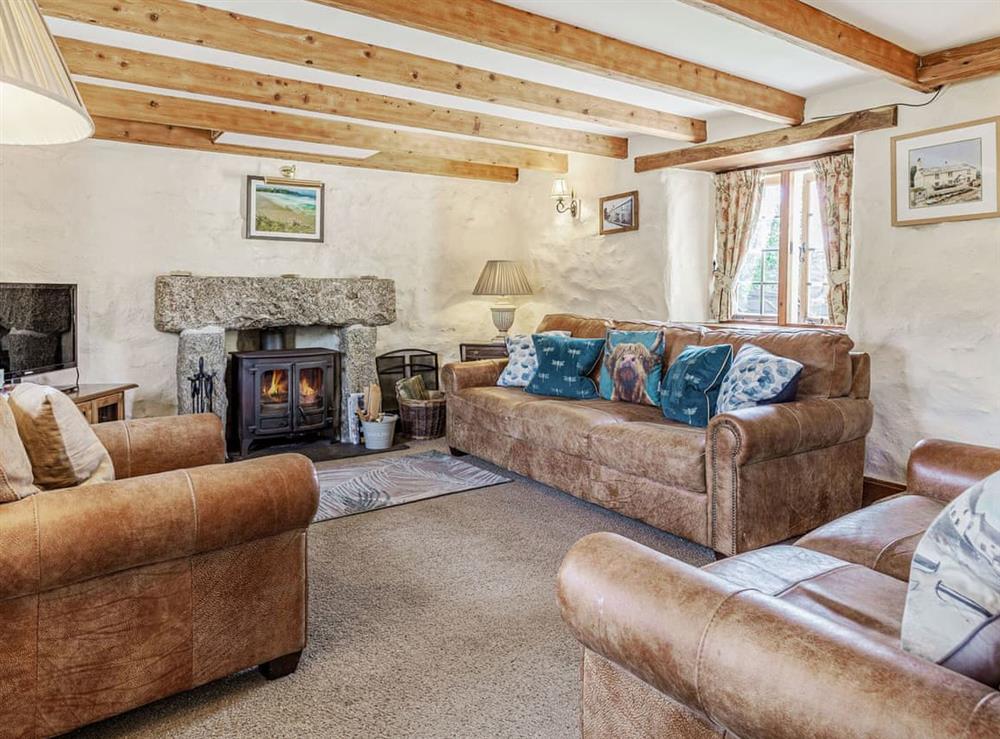 Living room at Brooklands Farmhouse in St Columb Major, Cornwall