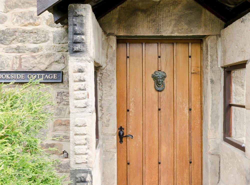 Front door at Brookside Cottage in Beeley, near Chatsworth, Derbyshire