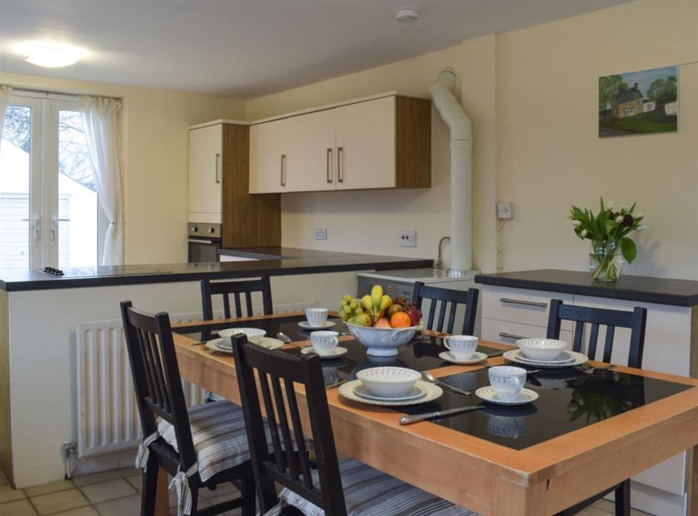 Dining area at Brookside Cottage in Forton, near Garstang, Lancashire