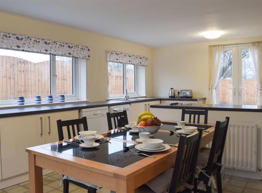 Kitchen with dining area at Brookside Cottage in Forton, near Garstang, Lancashire