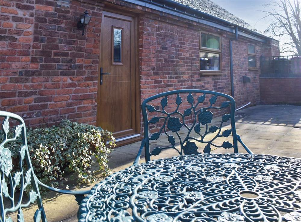 Patio at Brookside cottage in Lichfield, near Stafford, Staffordshire