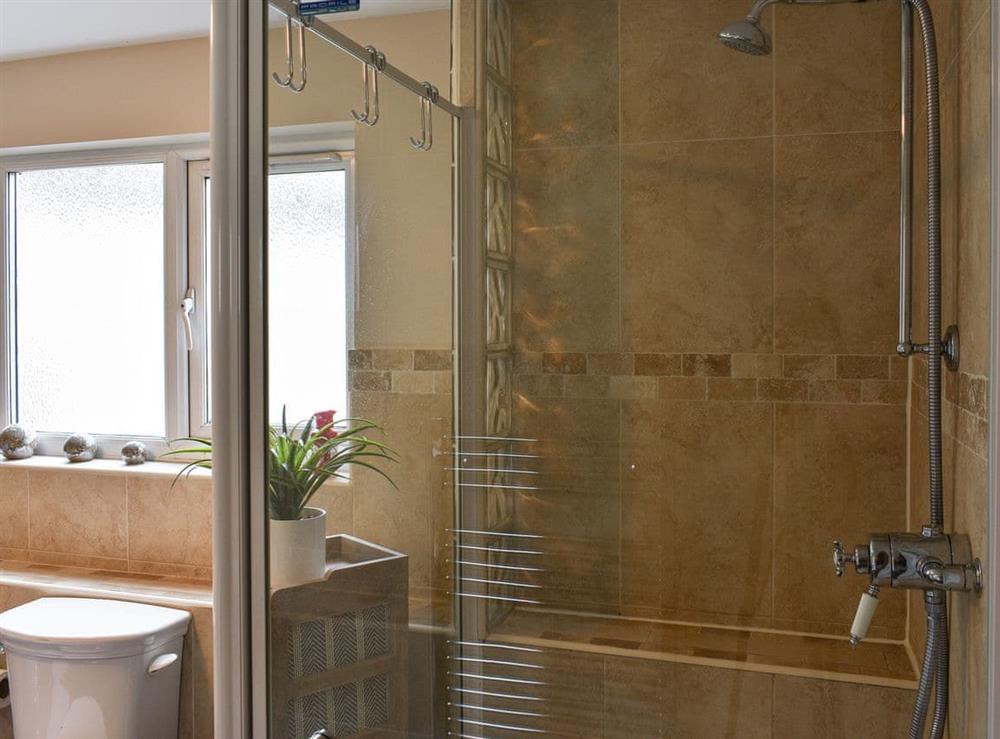 Bathroom with shower at Brookside Cottage in Warcop, near Kirkby Stephen, Cumbria