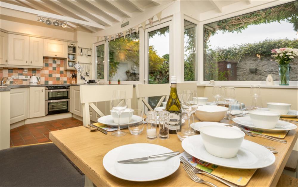 Plenty of space to dine and cook (or enjoy a take away!) at Broome Cottage in Stoke Fleming
