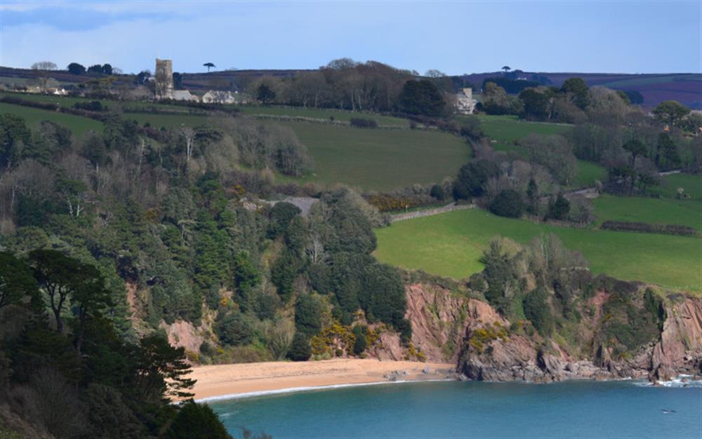 The coastal village of Stoke Fleming, on the clifftops above Blackpool sands in picturesque countryside.