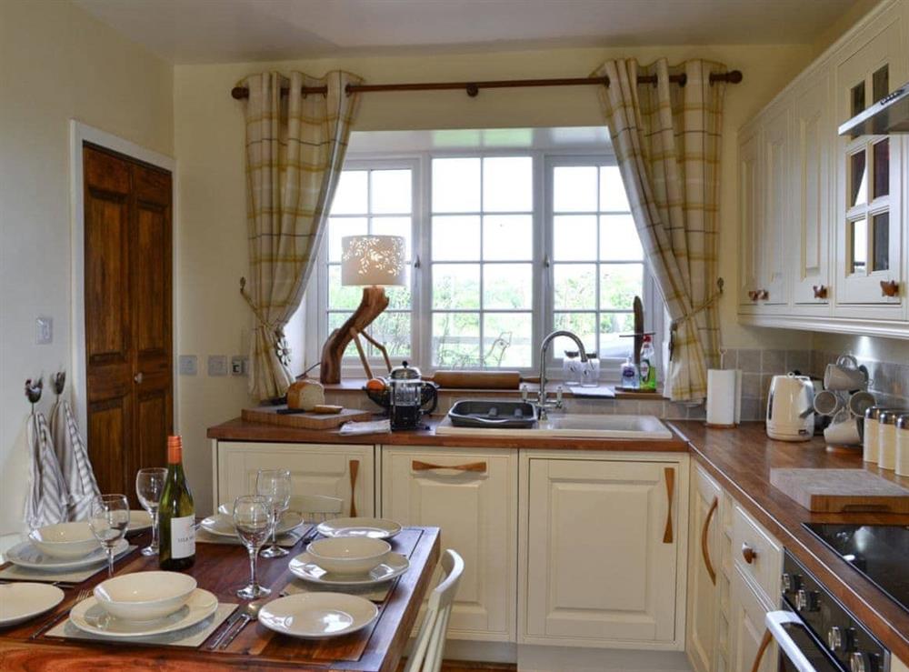 Well equipped kitchen at Broomhouse Lodge in Edrom, near Duns, The Scottish Borders, Berwickshire