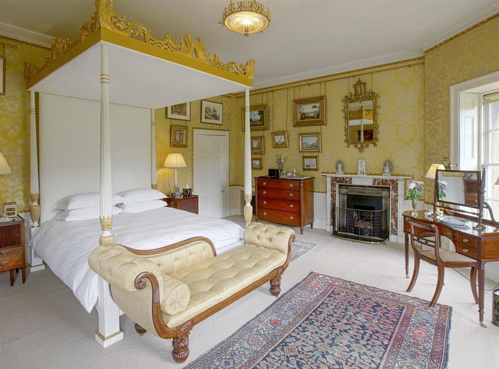 Bow four poster double bedroom – first floor at Broughton Hall in Broughton, near Skipton, North Yorkshire