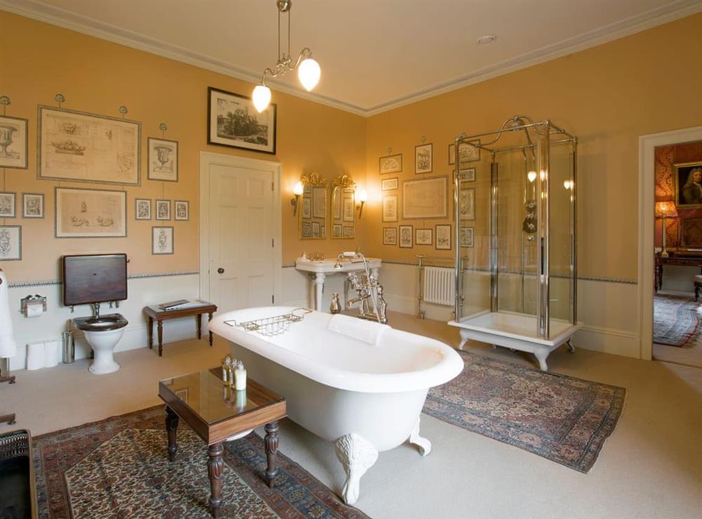 Captain’s en-suite bathroom – first floor at Broughton Hall in Broughton, near Skipton, North Yorkshire