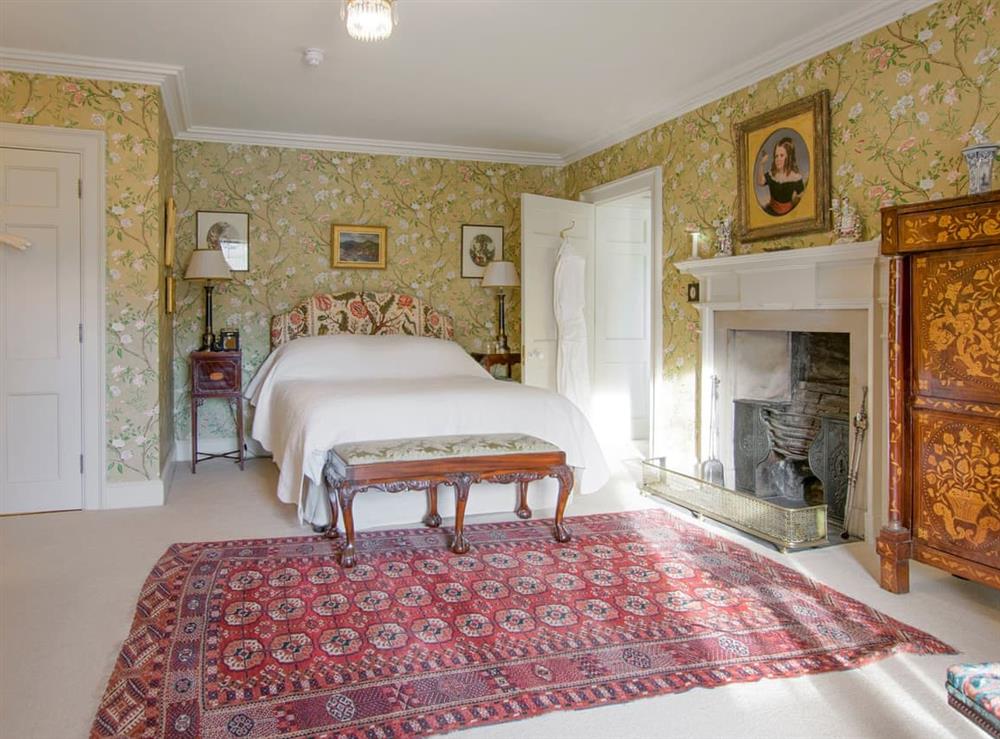 Garden double bedroom – Penthouse suite second floor at Broughton Hall in Broughton, near Skipton, North Yorkshire
