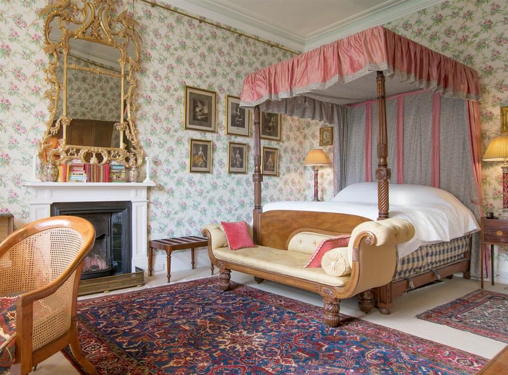 The old nursery four poster double bedroom – first floor at Broughton Hall in Broughton, near Skipton, North Yorkshire