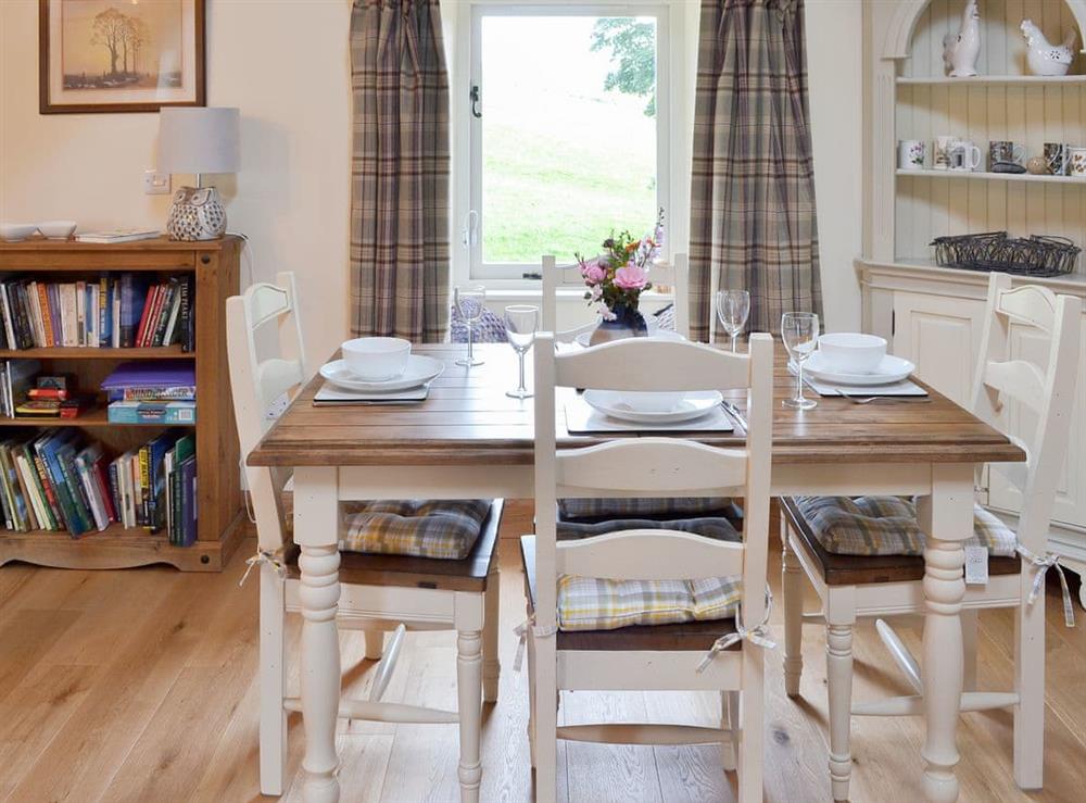 Delightful dining area with wonderful countryside views at Brow View Cottage in Ravenstonedale, near Kirkby Stephen, Cumbria