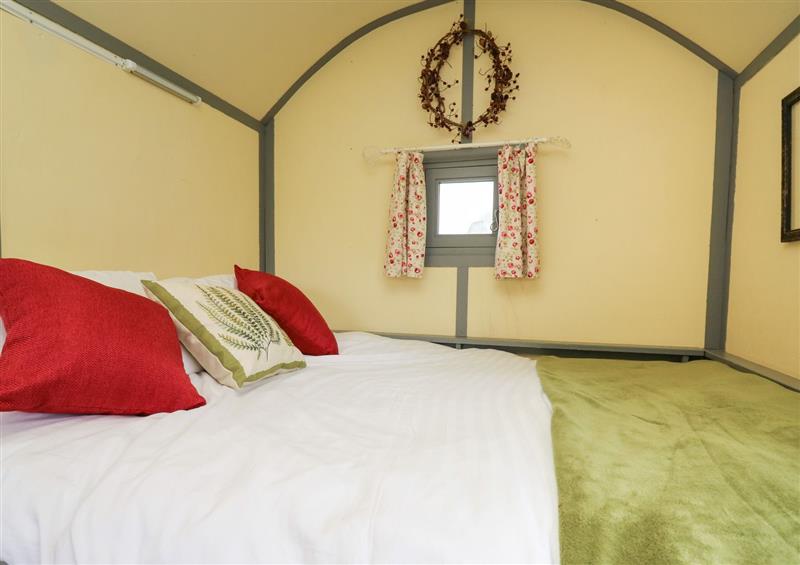 This is a bedroom at Brown Hare Shepherds Hut, Llangorse