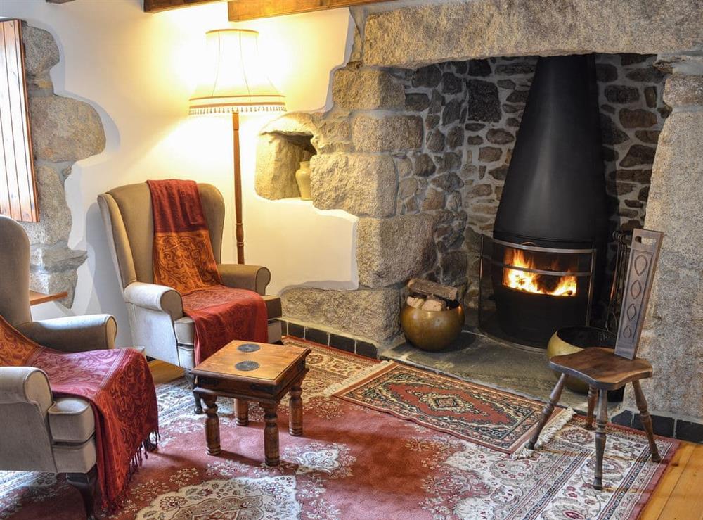Cosy living room at Bruces Cottage in Whitecross, near Marazion, Cornwall