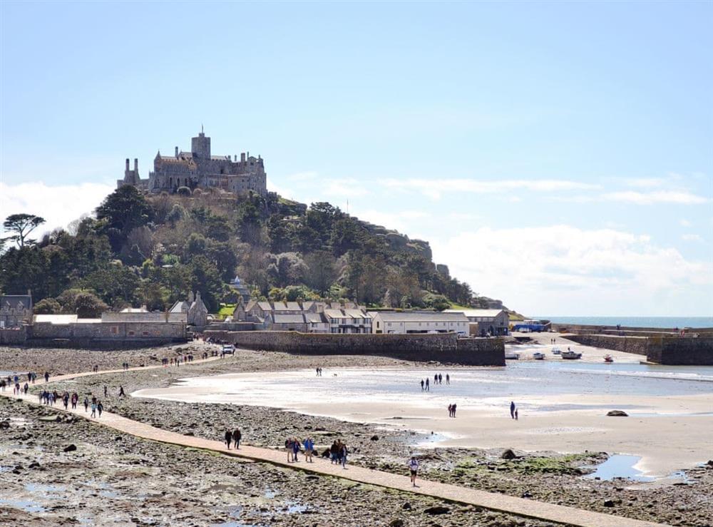 St Michaels Mount at Bruces Cottage in Whitecross, near Marazion, Cornwall