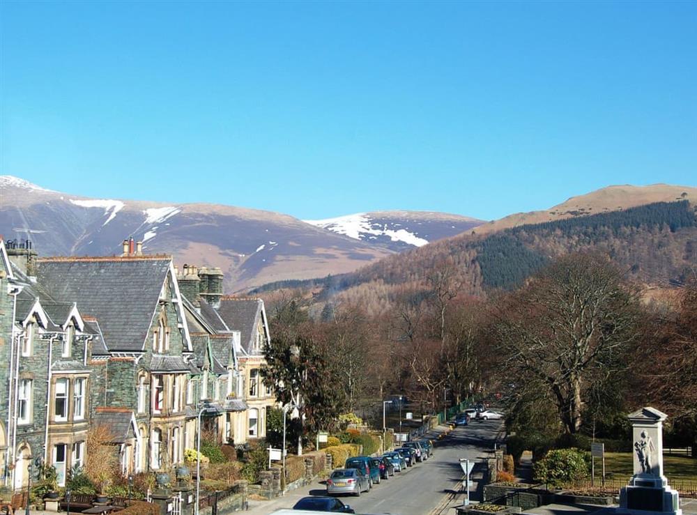 Snow on Latrigg and Skiddaw in winter at Brundholme in Keswick, Cumbria