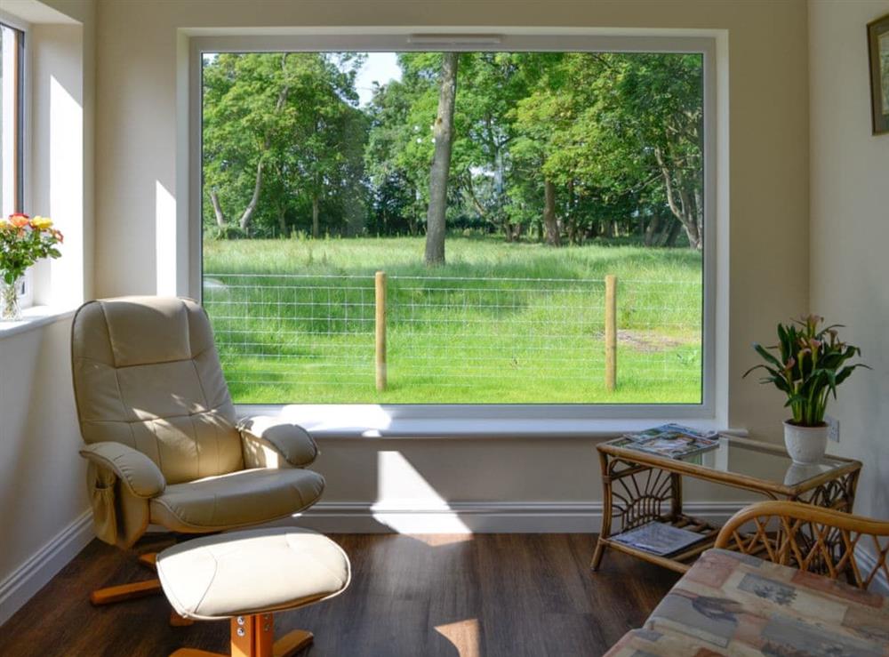 Sitting room with great window view at Brunos Bothy in Wigton, Cumbria