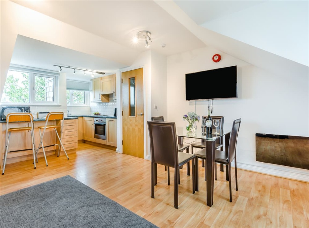 Open plan living space at Bryher in St Minver, near Rock, Cornwall