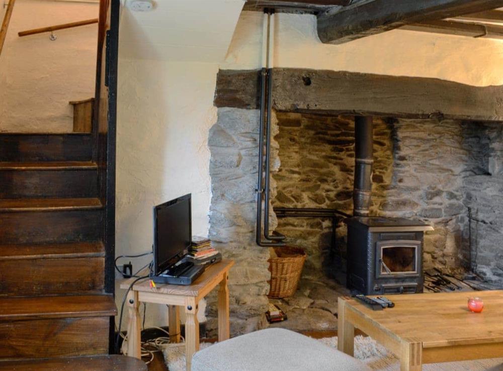 Cosy living room with wood burner at Bryn Awel in Llandrillo, Corwen., Clwyd