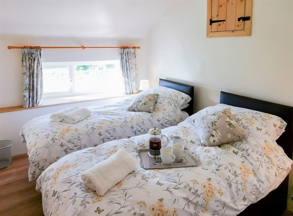 Twin bedroom at Bryn Eithin in Carmel, near Caernarfon, Gwynedd