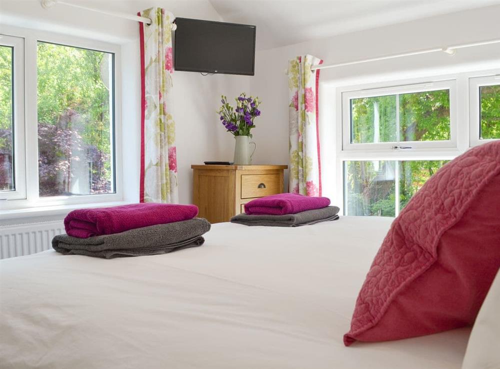 Comfortable double bedroom at Bryn Salem in Cwm-Cewydd, near Machynlleth, Gwynedd